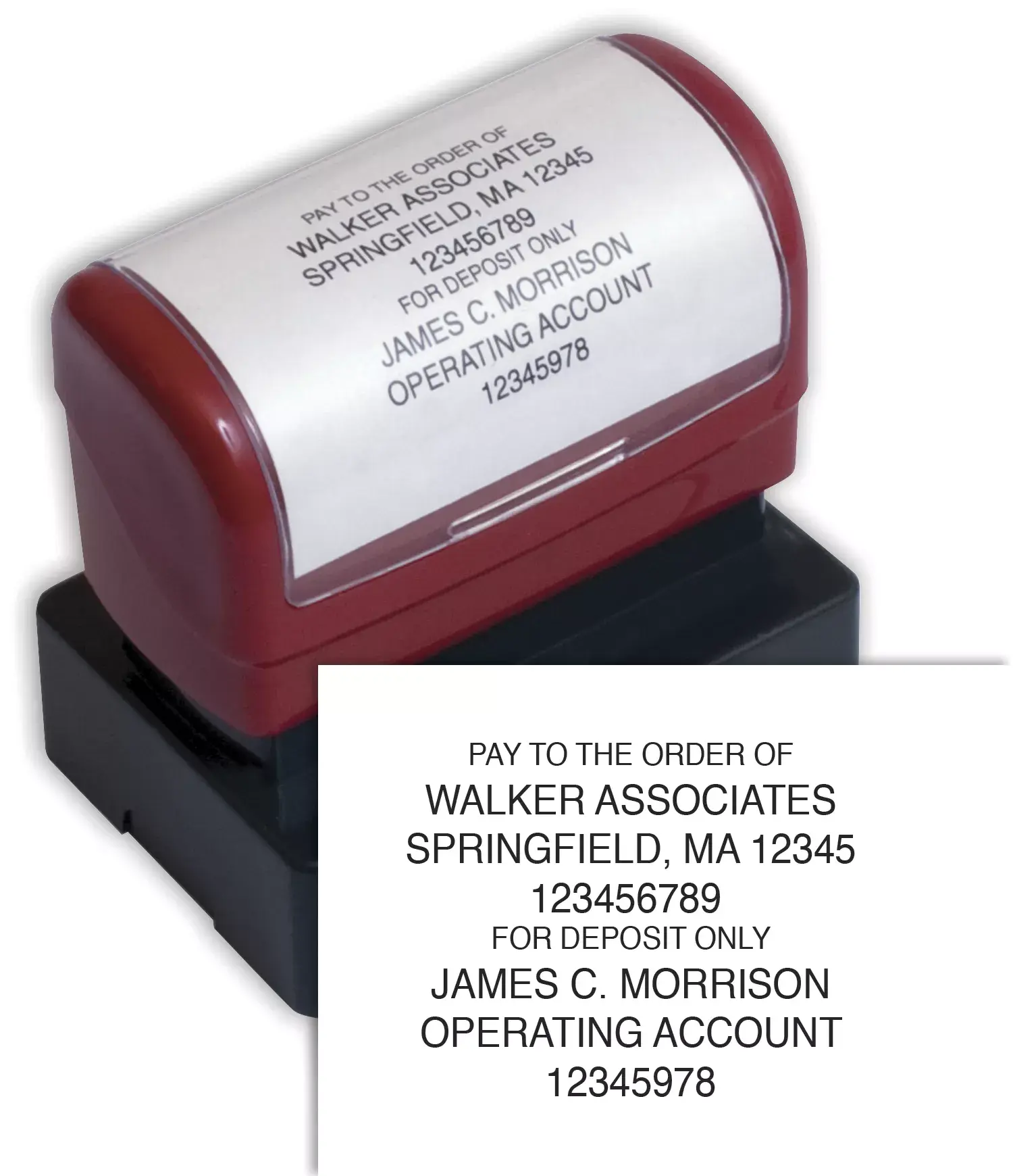 Custom Bank Endorsement Stamp - Pre-Inked