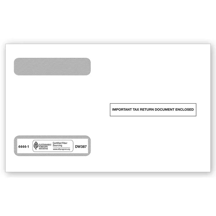 W-2 Tax Envelopes - Double-Window, Horizontal, 4-Up