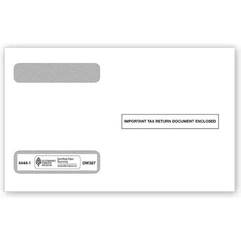 W-2 Tax Envelopes - Double-Window, Horizontal, 4-Up