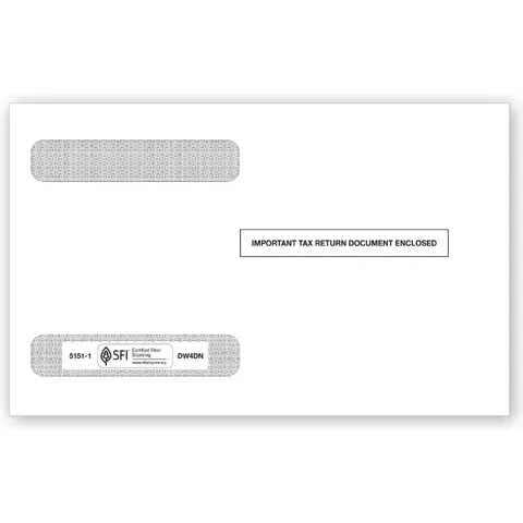 W-2 Tax Envelopes - Double-Window - Horizontal, 4-Up