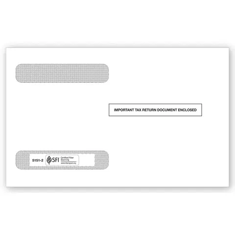 W-2 Tax Envelopes - Double-Window 