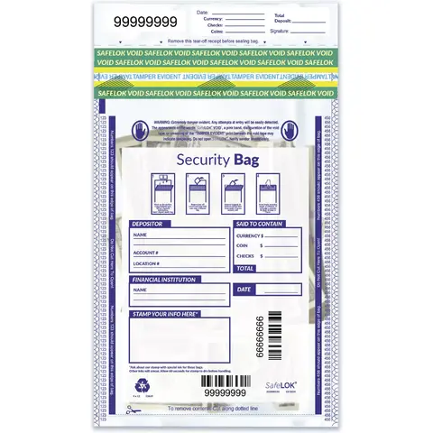 Tamper-Evident Cash Deposit Bags