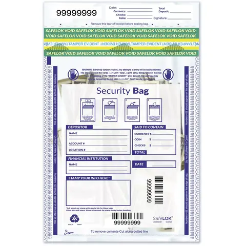 53854, 15" x 20" Single Pocket Deposit Bag, Clear