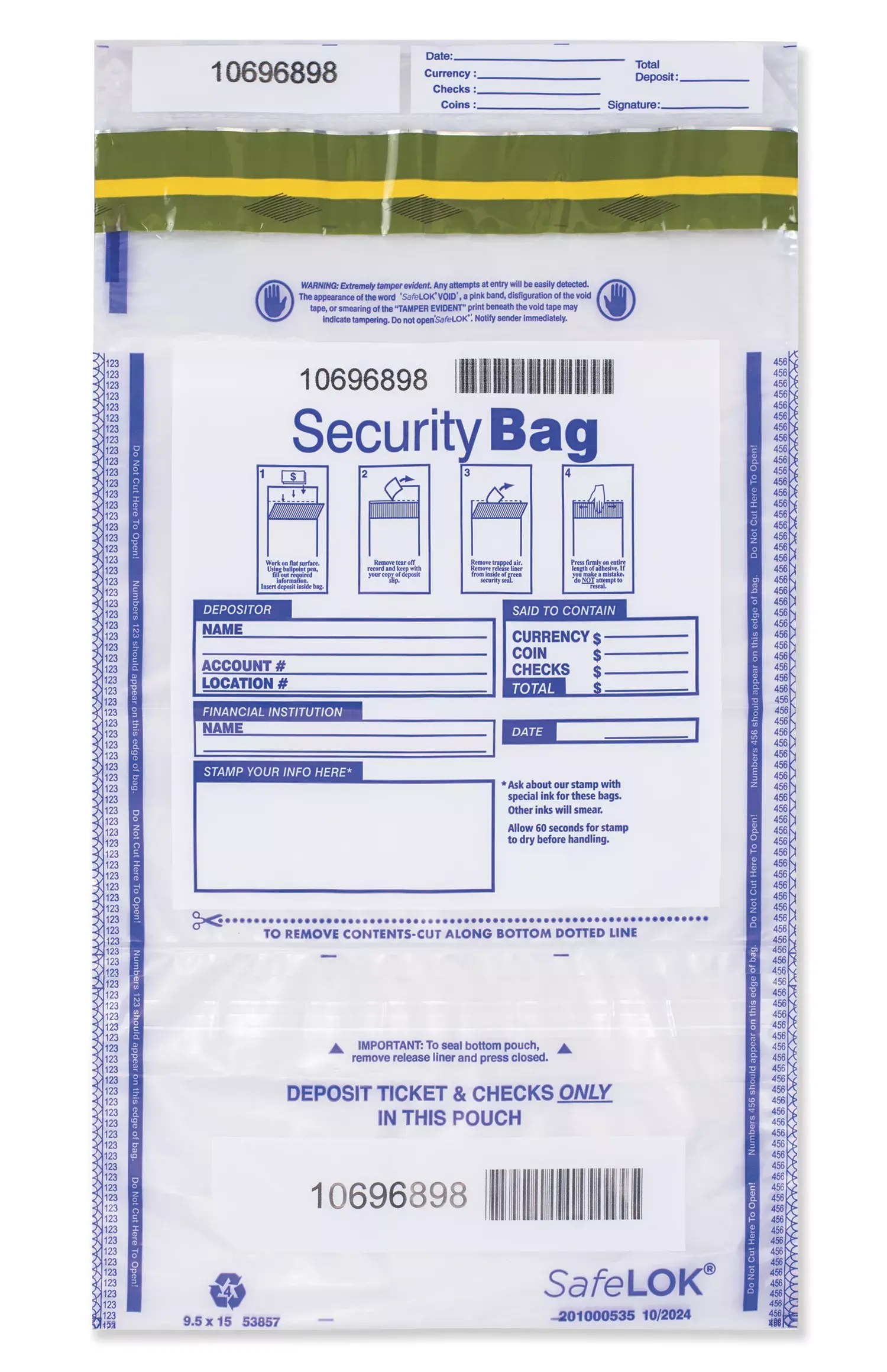 Checks & Cash Deposit Bags