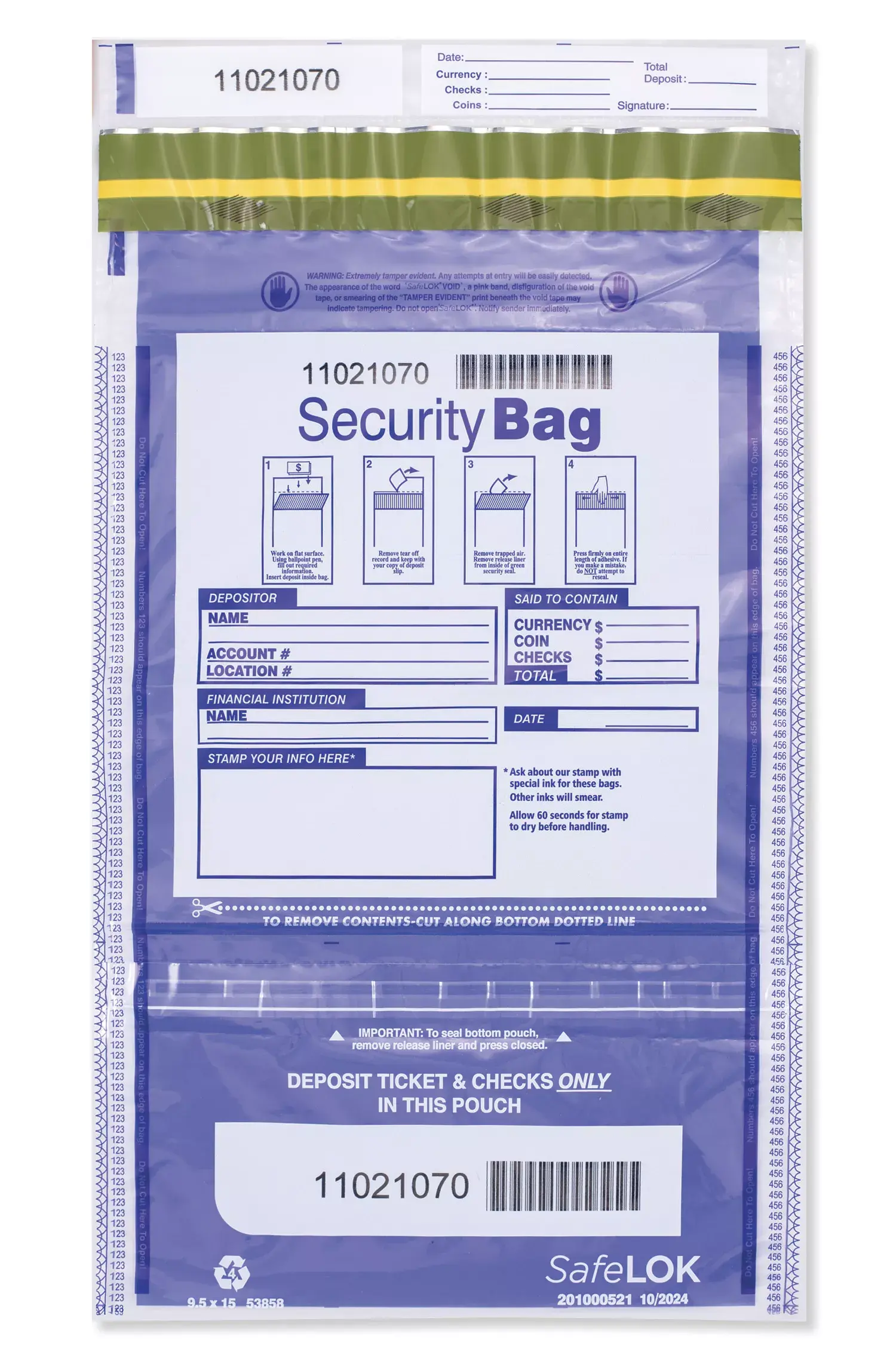 Checks & Cash Deposit Bags