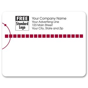 Mailing labels with red squares design
