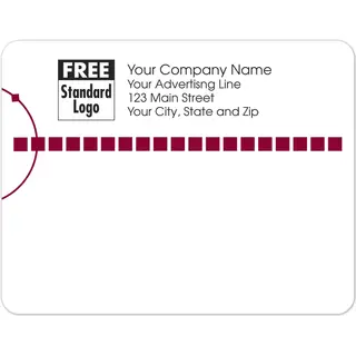 Mailing labels with red squares design