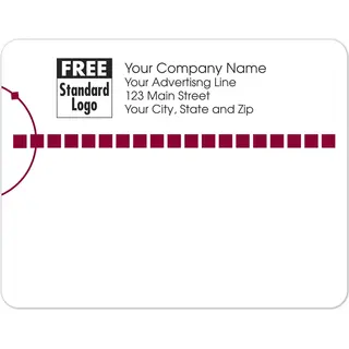 Mailing labels with red squares design