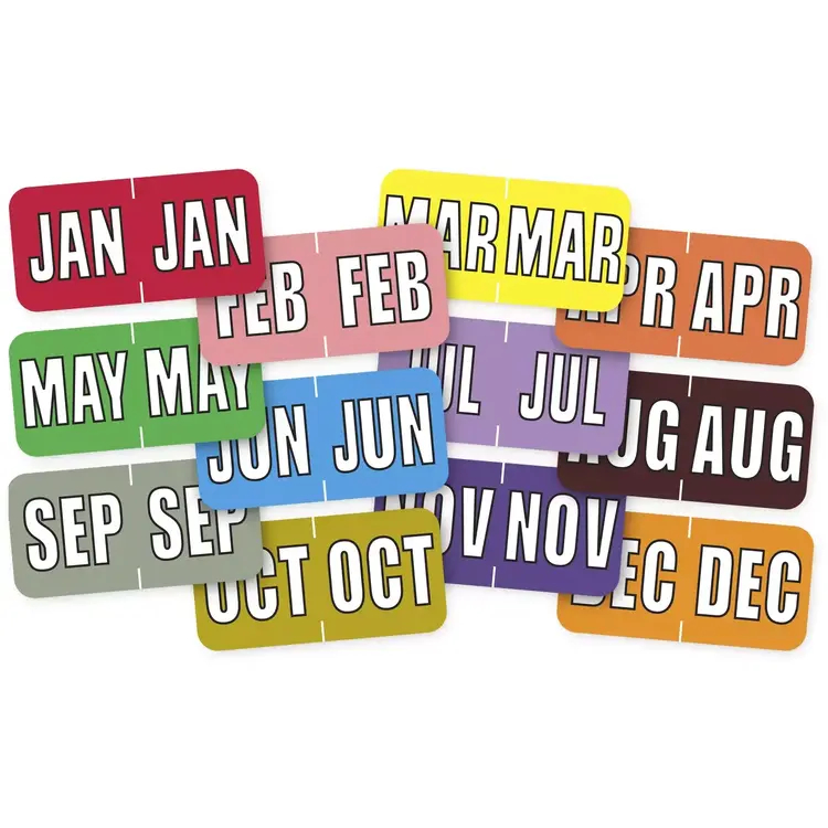 Sycom® Compatible End-Tab Month-Aging Labels - March