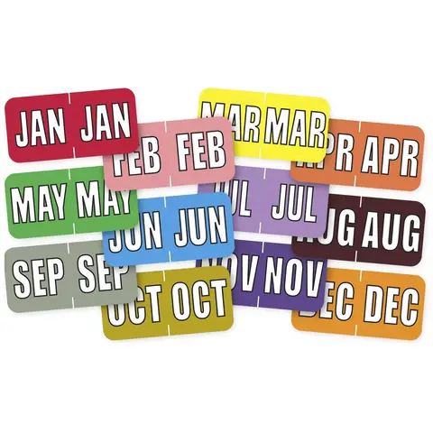 Sycom® Compatible End-Tab Month-Aging Labels - May