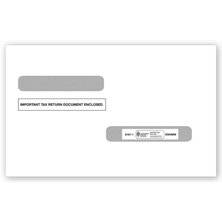 4-Up W-2 & 1099-R Tax Envelopes - Double Window 