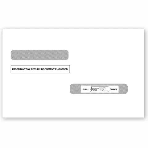 4-Up W-2 & 1099-R Tax Envelopes - Double Window 