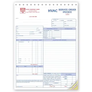 HVAC Work Orders, 4-Part