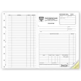 Carbonless Job Invoices - Horizontal Format, 3-Part
