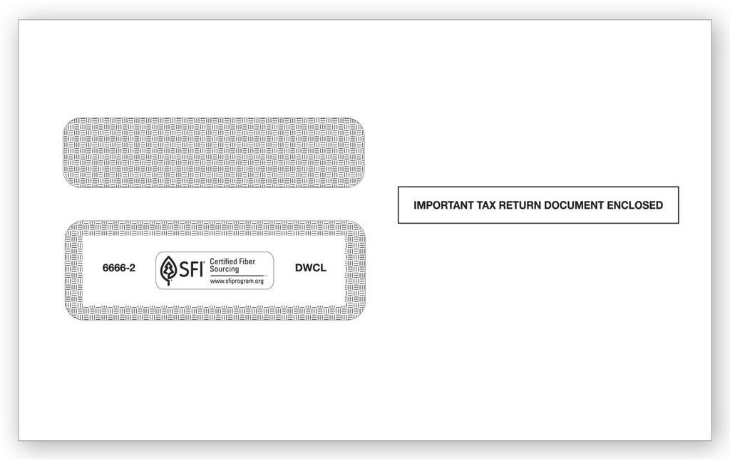 W-2 Tax Envelopes - Double-Window, Self-Seal