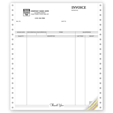 General Continuous Invoice, 3-Part
