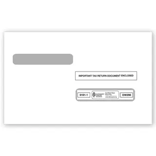 W-2 Tax Envelopes - Double-Window, 4-Up 
