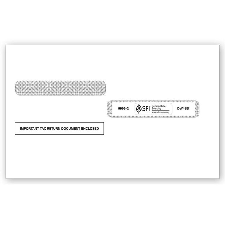 W-2 Tax Envelopes - Double-Window, Self-Seal