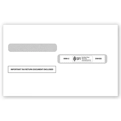 W-2 Tax Envelopes - Double-Window, Self-Seal