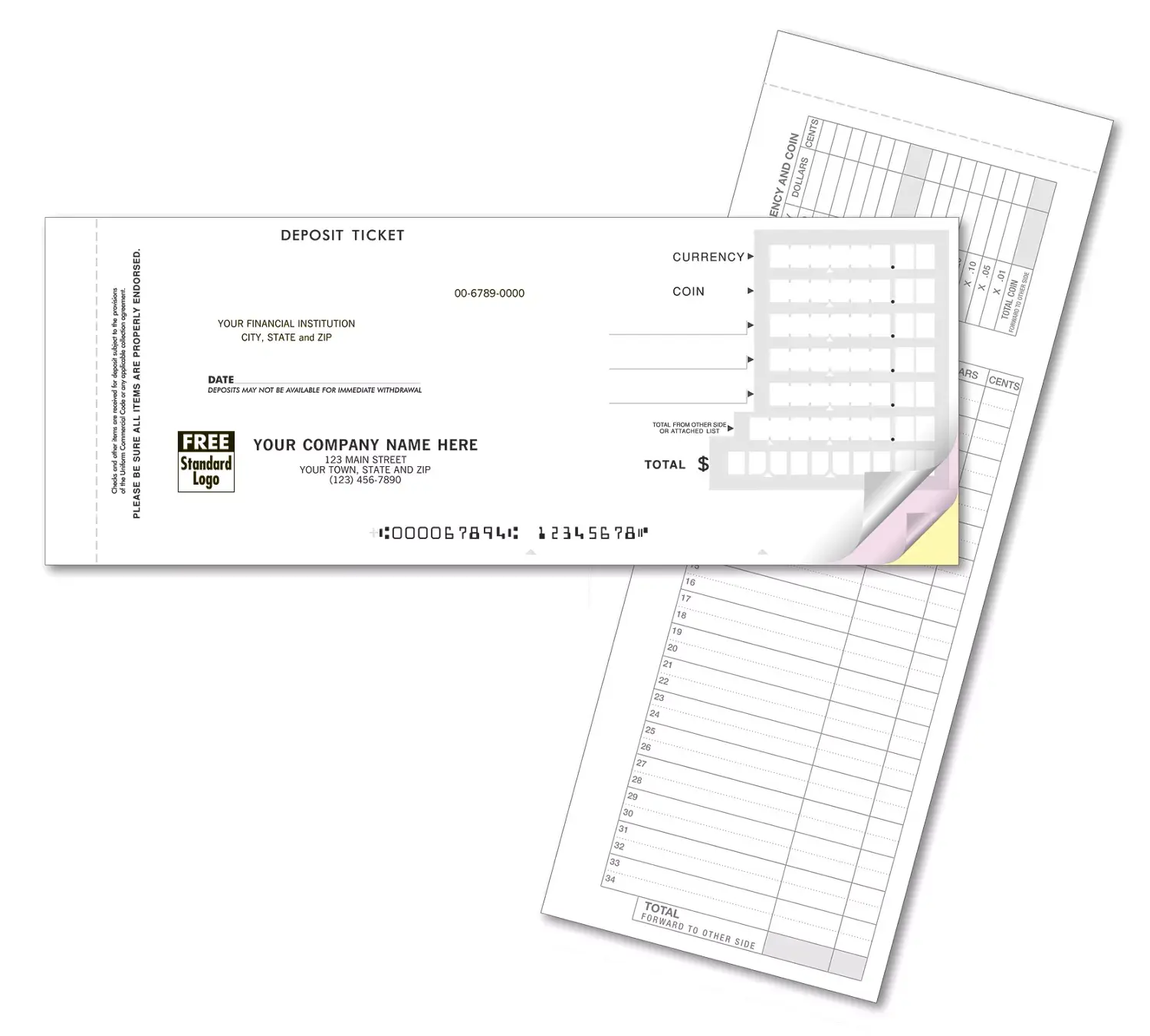 Deposit Ticket Books - Quick Entry