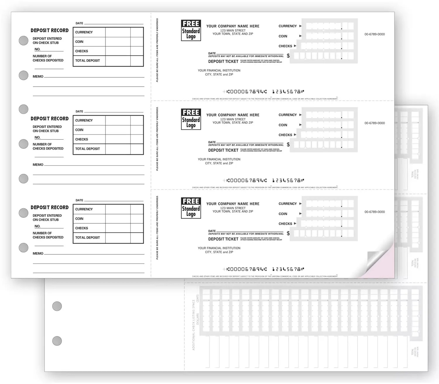 3-Per-Page Deposit Tickets