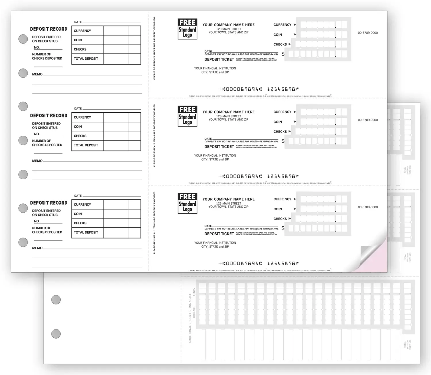 3-Per-Page Deposit Tickets
