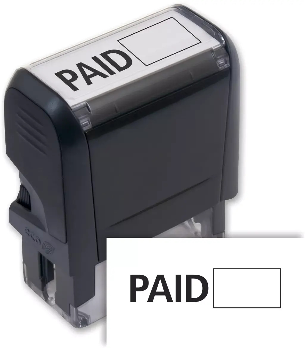 103007, Paid w/ Open Box Stamp - Self-Inking