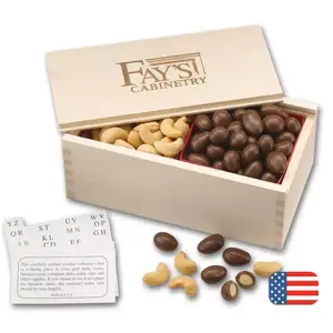 Chocolate Almonds & Cashew Wooden Box