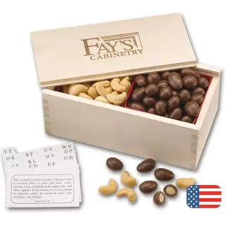 Chocolate Almonds & Cashew Wooden Box