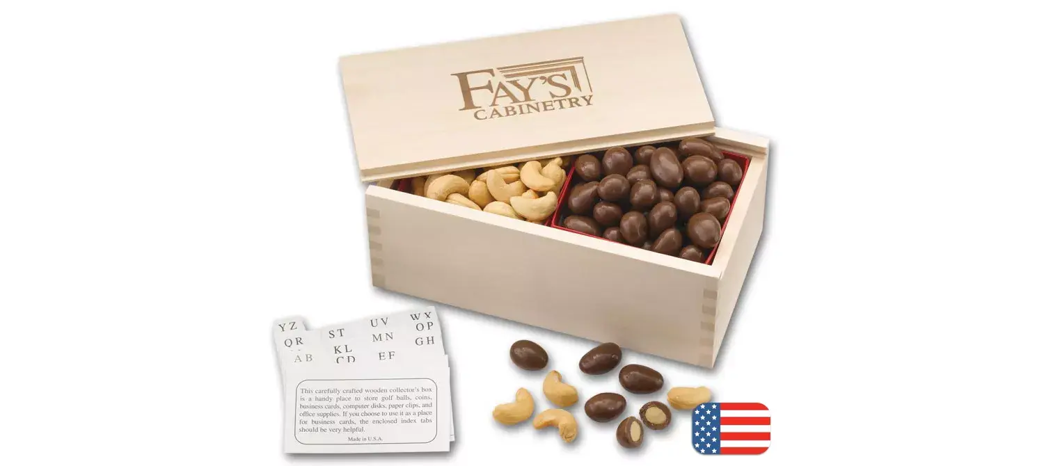 Chocolate Almonds & Cashew Wooden Box