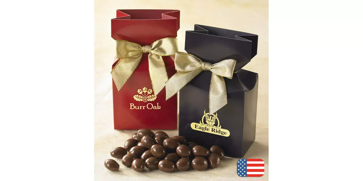 Chocolate Almonds in Custom Printed Bags
