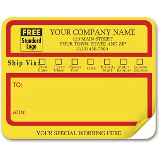 1200A, Jumbo Mailing Labels w/ "Ship Via" Check Boxes, Padde