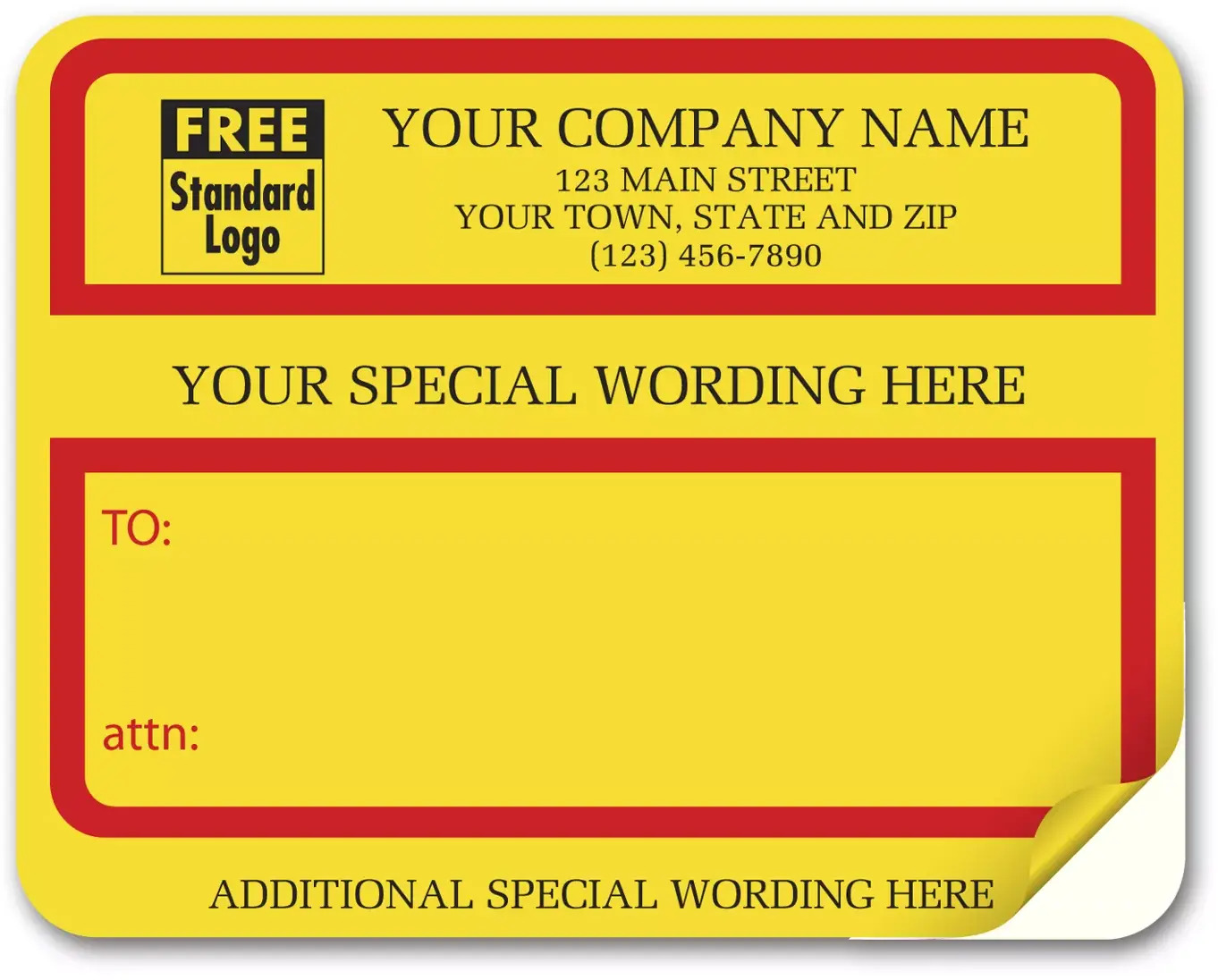 1200C, Jumbo Padded Mailing Label with Special Wording