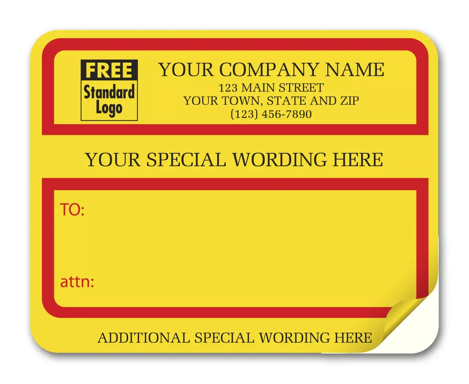 1200C, Jumbo Padded Mailing Label with Special Wording