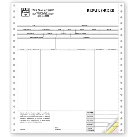Continuous Custom Repair Orders