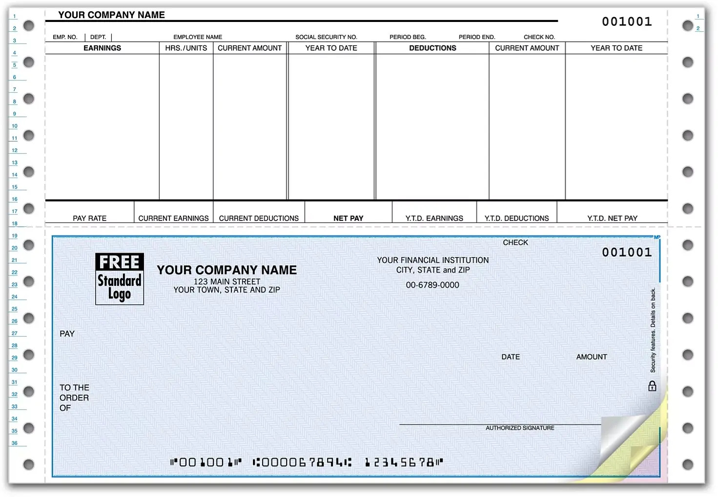 Tractor Feed Peachtree Payroll Checks