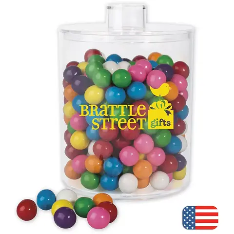 Acrylic Cylinder Jar with Gum Balls