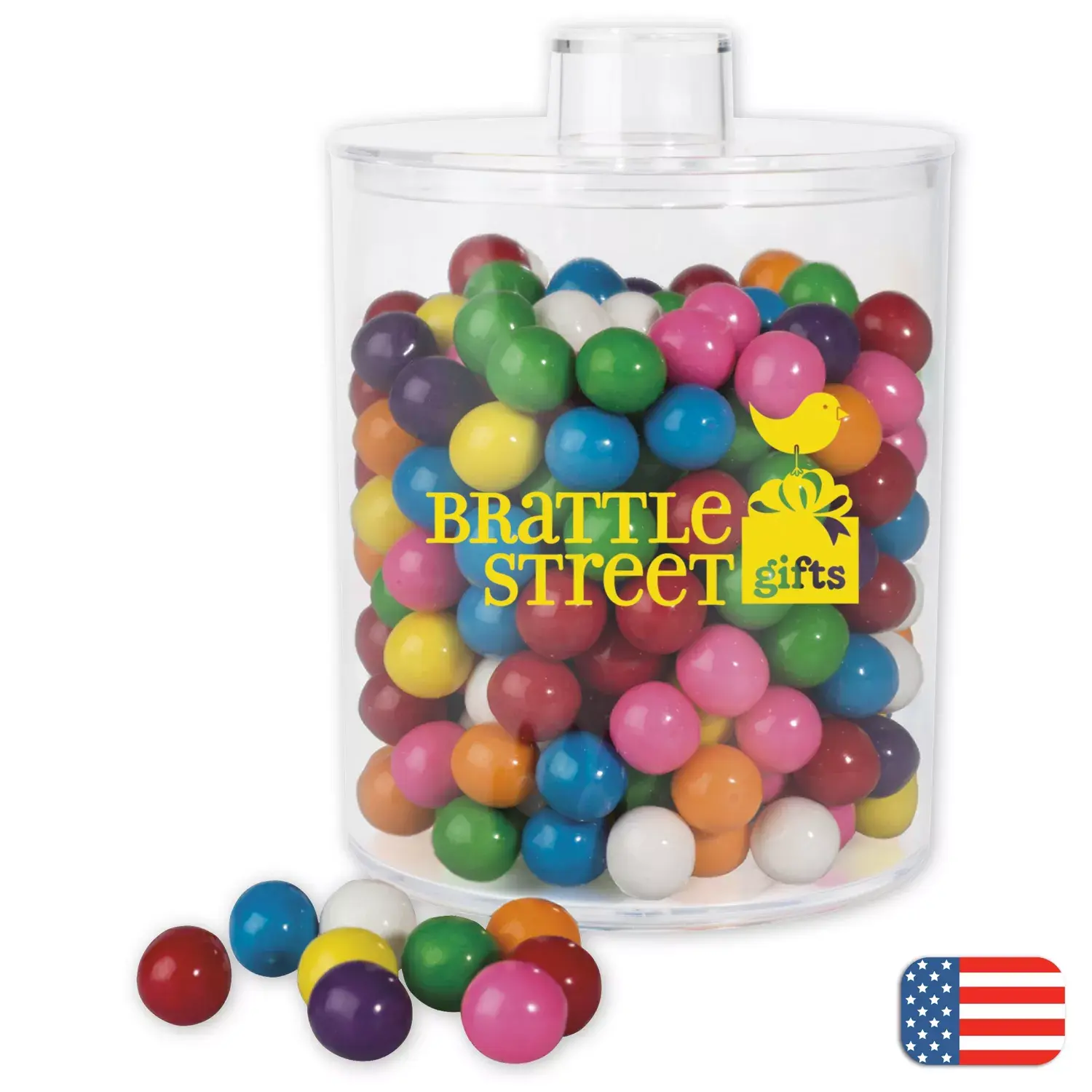 Acrylic Cylinder Jar with Gum Balls