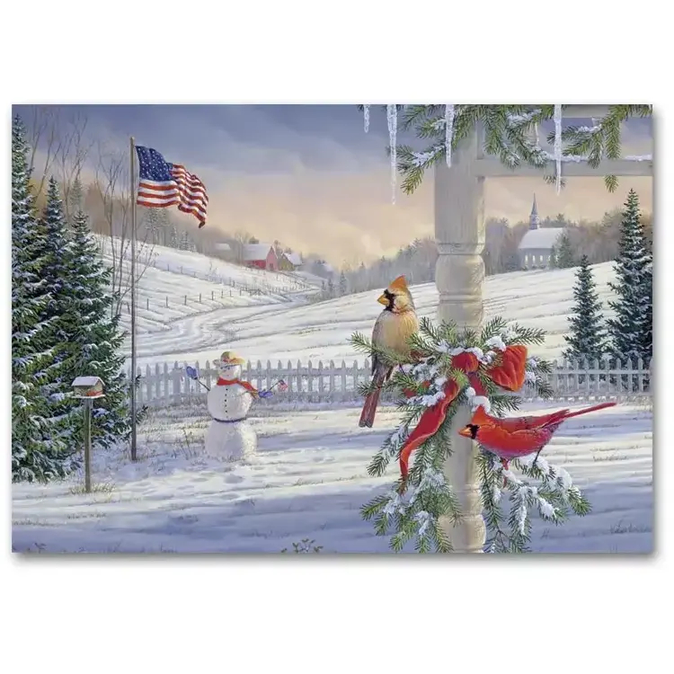 Animal Holiday Card - Countryside Cardinals