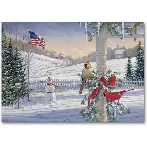 Animal Holiday Card - Countryside Cardinals
