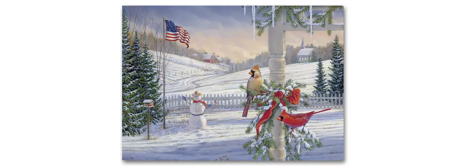 Animal Holiday Card - Countryside Cardinals