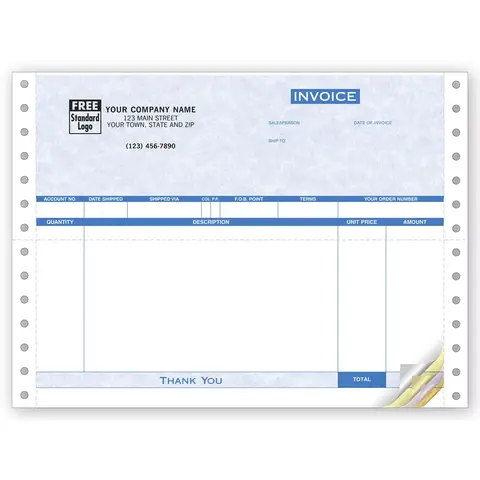 General Continuous Invoice - Parchment, 4-Part