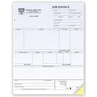 Laser Job Invoice - Parchment, 2-Part