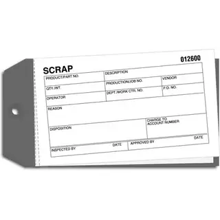 Carbon Copy Inventory Control Tag Labels - Scrap