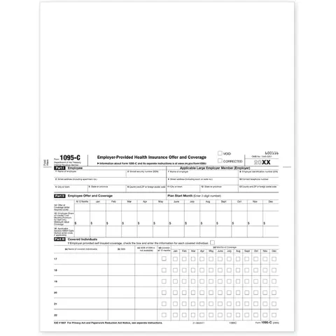 Laser 1095C Employer Provided Health Insurance