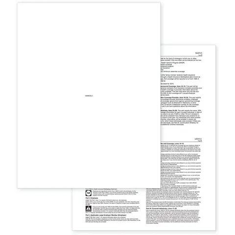 Laser Blank ACA Form 1095 w/Backer