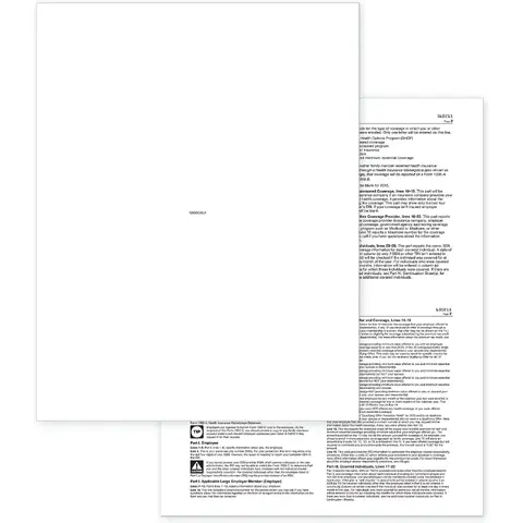 Laser Blank ACA 1095 Tax Form with Backer