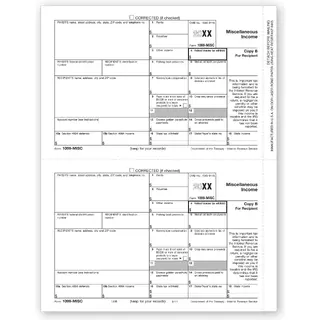 Laser 1099-MISC Tax Forms - Recipient Copy B