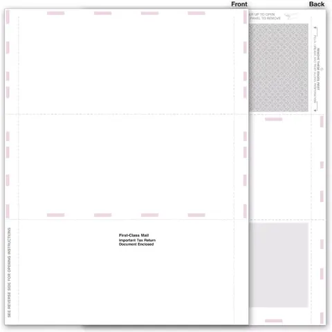 Blank 1099 Tax Forms - Pressure Seal, 3-Up