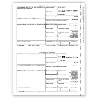 Laser 1099-INT Tax Forms - Recipient Copy B
